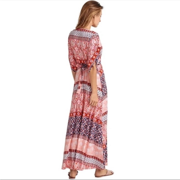 Ellos Women’s Knit Tie Back Maxi Dress Plus Size 1X 22/24 Bohemian Boho - Picture 1 of 8